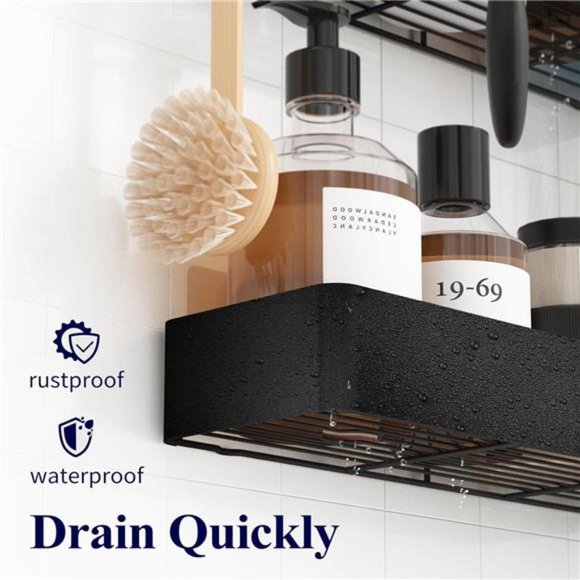 X-Large Shower Caddy - 2Pack Adhesive Shower Organizer,Drill-Free Shower Shelves - Picture 4 of 7
